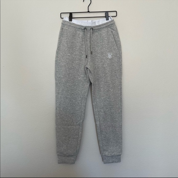 NWT siksilk grey inset taped jogger sweat pants sz.L mens - Picture 2 of 5